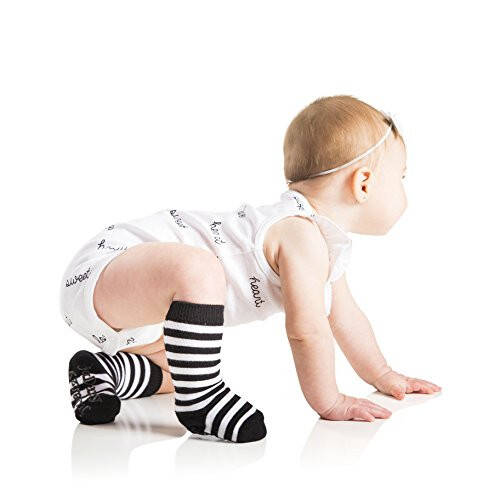 juDanzy Knee High Tall Socks with Grips for Babies, Toddlers, and Children (2 Pair) - 16