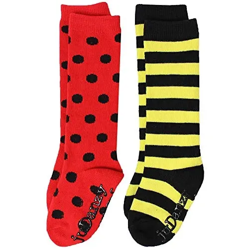 juDanzy Knee High Tall Socks with Grips for Babies, Toddlers, and Children (2 Pair) - 1