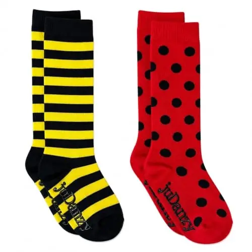 juDanzy Knee High Tall Socks with Grips for Babies, Toddlers, and Children (2 Pair) - 1