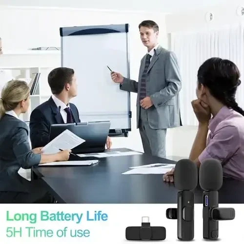 JUDKIOM 2 ta Lavali Mikrofoni, Android Telefonlar uchun USB C Simsiz Lav Mikrofoni, iPhone 15/16 uchun Mini Lavali Mikrofoni C Tipi, Video Yozuvlari, Jonli O‘yin Translyatsiyalari, YouTube, TikTok uchun Simsiz Mikrofon - 6