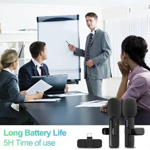 JUDKIOM 2 ta Lavali Mikrofoni, Android Telefonlar uchun USB C Simsiz Lav Mikrofoni, iPhone 15/16 uchun Mini Lavali Mikrofoni C Tipi, Video Yozuvlari, Jonli O‘yin Translyatsiyalari, YouTube, TikTok uchun Simsiz Mikrofon - 5