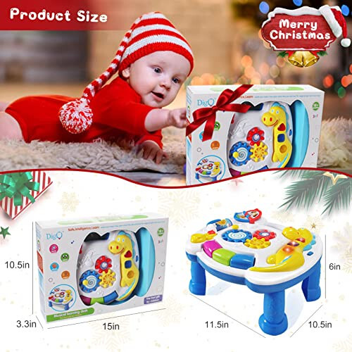 JUEJIAZKIY Music Baby Activity Center Toy 12-18 Months Activity Table Baby Toys 6 to 12 Months Early Learning 8 9 10 12 Month Old Toddlers Christmas Birthday Gifts for 1 2 3 Year Old Infant Kids - 5