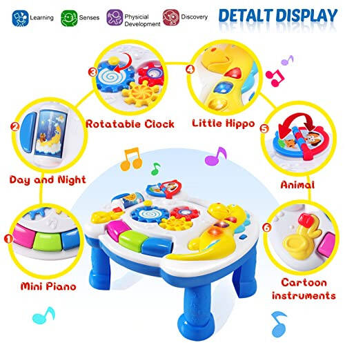 JUEJIAZKIY Music Baby Activity Center Toy 12-18 Months Activity Table Baby Toys 6 to 12 Months Early Learning 8 9 10 12 Month Old Toddlers Christmas Birthday Gifts for 1 2 3 Year Old Infant Kids - 3