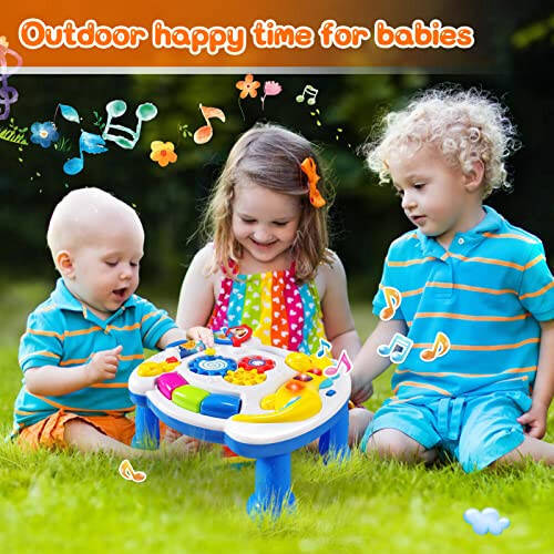 JUEJIAZKIY Music Baby Activity Center Toy 12-18 Months Activity Table Baby Toys 6 to 12 Months Early Learning 8 9 10 12 Month Old Toddlers Christmas Birthday Gifts for 1 2 3 Year Old Infant Kids - 6