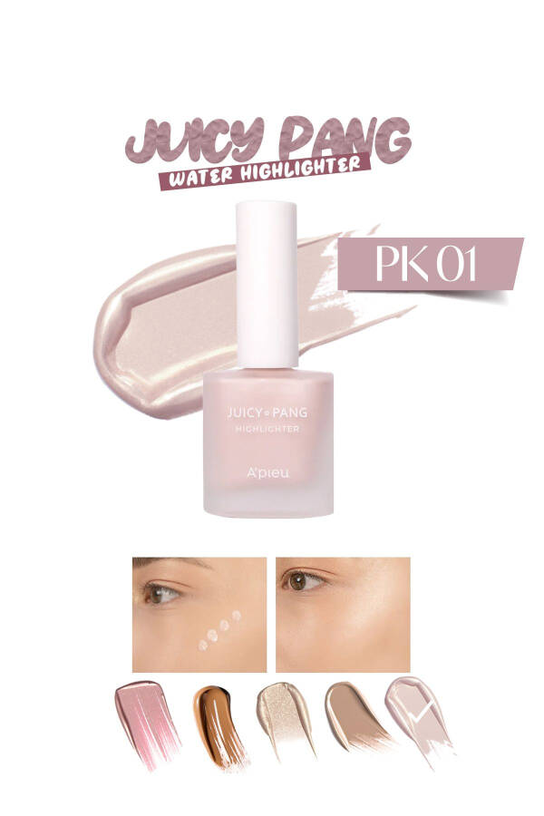 Juicy-pang Water Highlighter (PK01) Lasting Liquid Illuminator that Blends Seamlessly with the Skin - 8