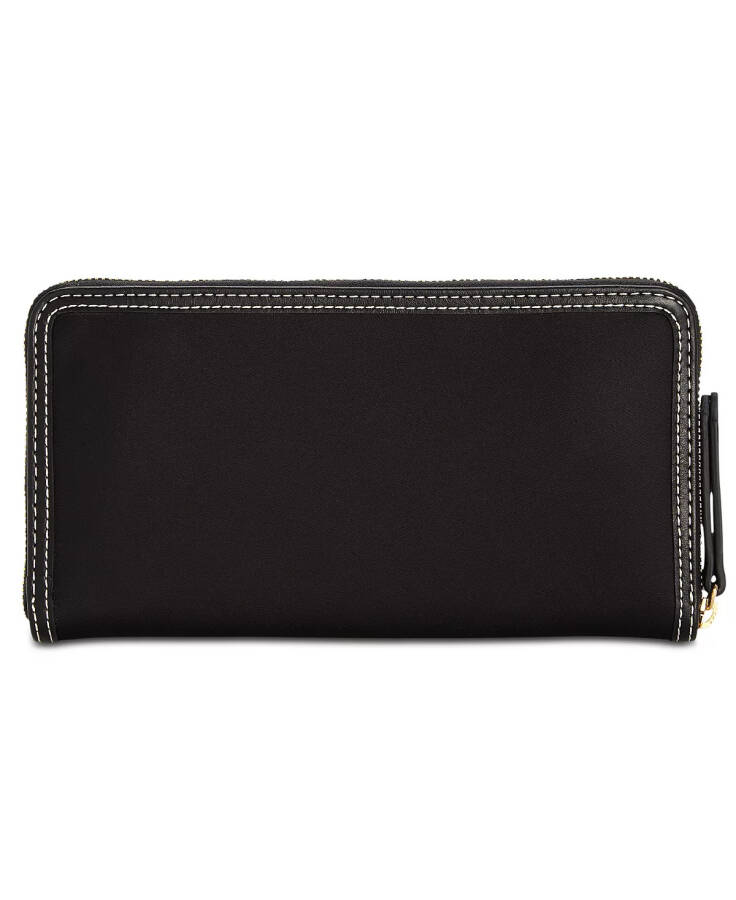 Julia Solid Nylon Zip Wallet Black/Gold - 6