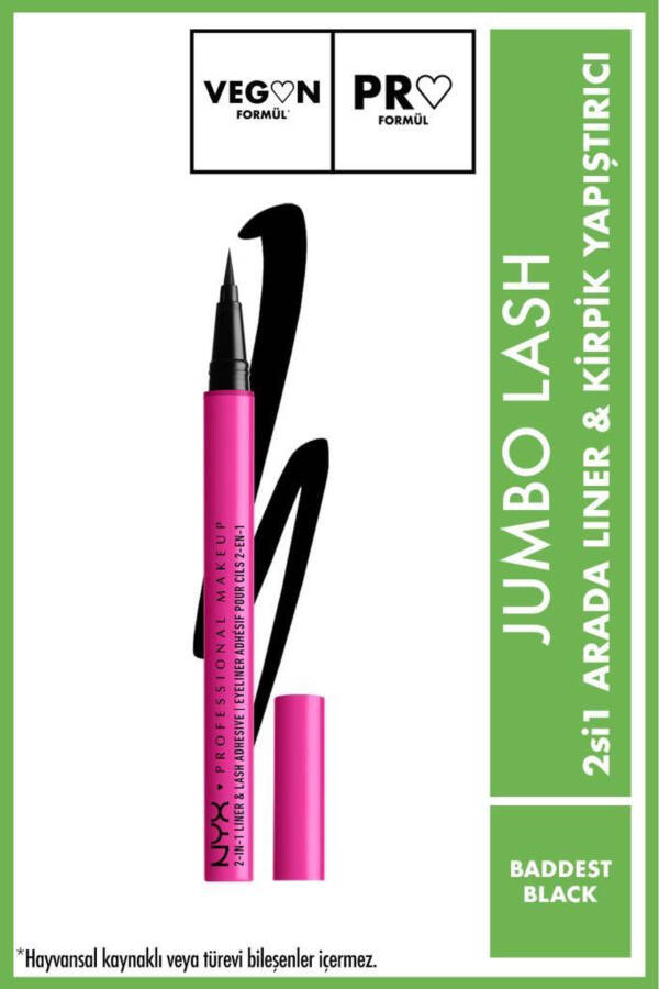 Jumbo Lash 2 ta 1 da Eyeliner va Kirpik Yopishtiruvchi - Baddest Black - 17