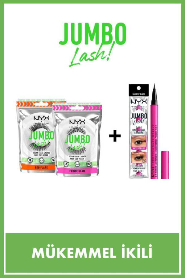 Jumbo Lash 2 ta 1 da Eyeliner va Kirpik Yopishtiruvchi - Baddest Black - 22