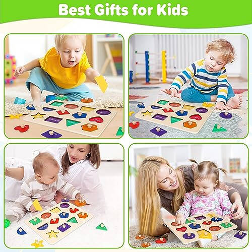 Jumlys Montessori Toys for Toddlers 1, 2, 3 Year Old, Wooden Shape Learning Puzzles for Baby 12-18-24 Months, Early Educational Toys, Perfect Christmas Birthday Gifts for Boys & Girls Age 1-3 - 7