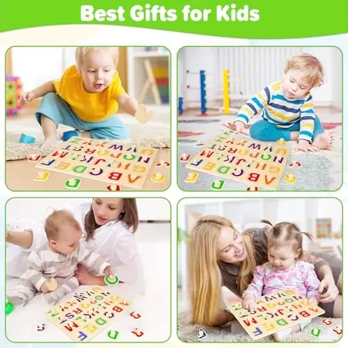 Jumlys Montessori Toys for Toddlers 1, 2, 3 Year Old, Wooden Alphabet Puzzles for Kids 1-3, Early Learning & Educational ABC Puzzle Toys, Perfect Christmas Birthday Gifts for Boys & Girls Age 1-3 - 7