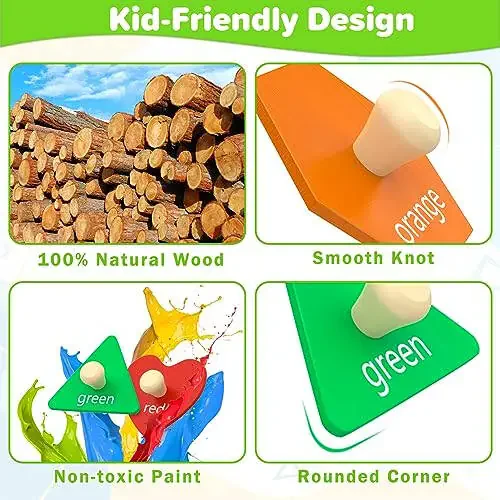 Jumlys Montessori Toys for Toddlers 1, 2, 3 Year Old, Wooden Shape Learning Puzzles for Baby 12-18-24 Months, Early Educational Toys, Perfect Christmas Birthday Gifts for Boys & Girls Age 1-3 - 4