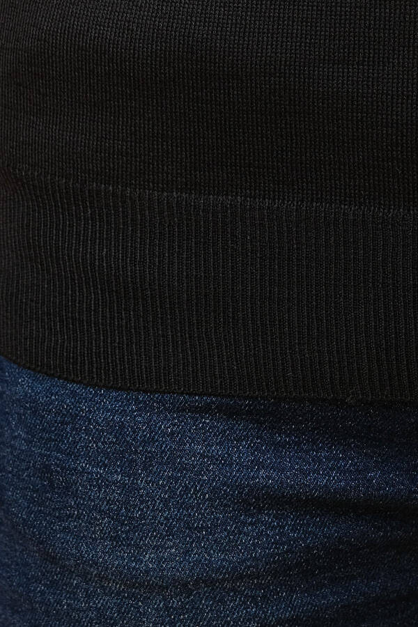 Junli Ko'lsiz Triko Sviter - Qora - 5