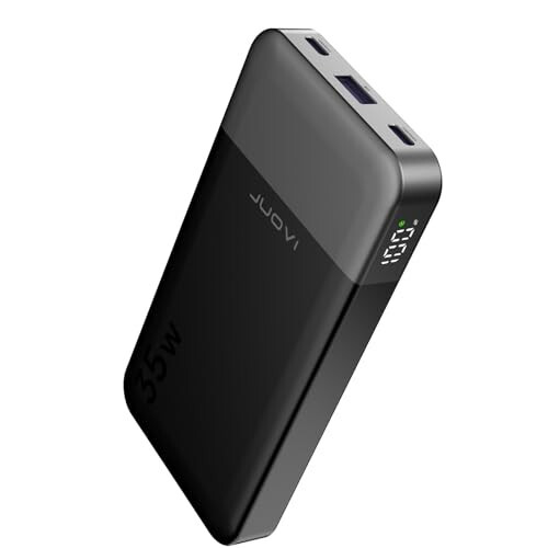 JUOVI Taşınabilir Şarj Cihazı Power Bank 10000mAh, 35W Hızlı Şarj Pil Paketi 3 Çıkış ve 2 Giriş, PD 3.0 QC 4.0 Teknolojisi, iPhone, MacBook, Samsung, Android için Dijital Ekran Şarj Cihazı (Siyah) - 9