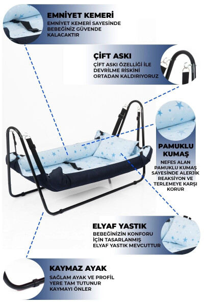 Jupiter Baby Hammock Navy Blue - LOOVE BEBE (1)