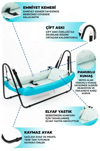 Jupiter Baby Hammock Turquoise-Turquoise - LOOVE BEBE (1)