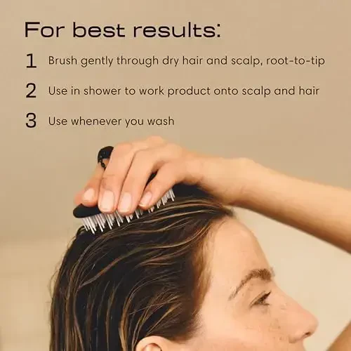 Jupiter Scalp Exfoliator - Scalp Massager Tool for Wet & Dry Hair - Ergonomic Detangler Brush - Dandruff Comb & Scrub to Remove Dandruff & Buildup and Support Circulation - White - 5