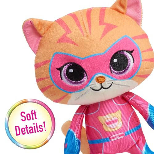 Just Play Disney Junior SuperKitties 7-inch Small Plush Stuffed Animal, Ginny, Kitten, Kids Toys for Ages 2 Up - 5