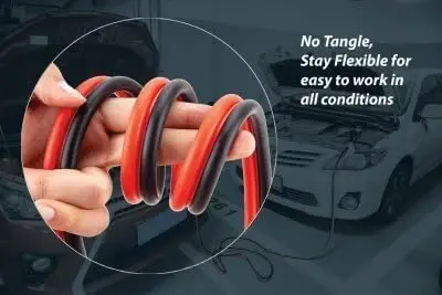 Justin Case Heavy-Duty Jumper Cables for Car, Includes 8 Gauge Wire Conductor 12' Car Jumper Cables & 365 Day Roadside Assistance - 5