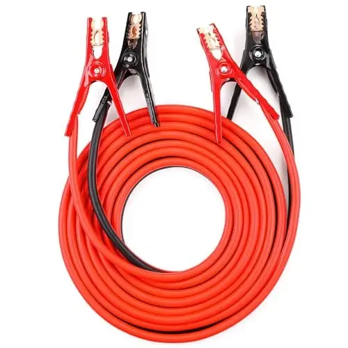 Justin Case Super Heavy-Duty Jumper Cables for Car, Includes 1 Gauge Wire Conductor 25' Car Jumper Cables & 365 Days of Roadside Assistance 