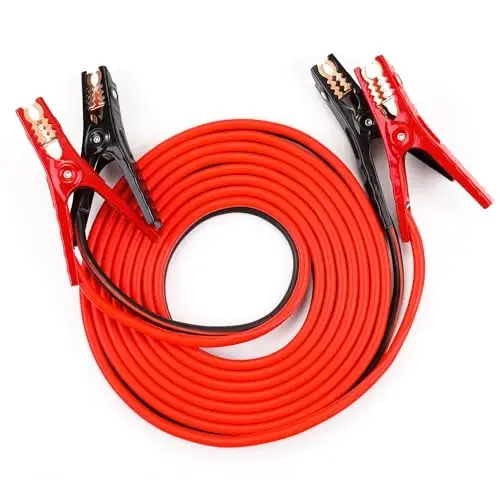 Justin Case Super Heavy-Duty Jumper Cables for Car, Includes 4 Gauge Wire Conductor 20' Car Jumper Cables & 365 Days of Roadside Assistance - 1