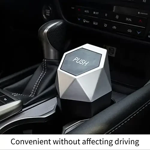 JUSTTOP qopqoqli avtomobil axlat qutisi, mini olmos dizaynli portativ axlat qutisi, plastik material va avtomobil, uy, ofis uchun ko'p maqsadli organizatorlar (kumush) - 6