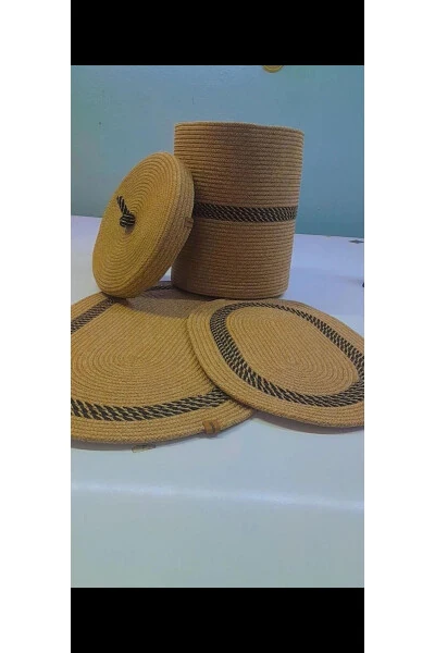 Jute dirty laundry basket + jute bathroom set - JUTE CRAFT (1)