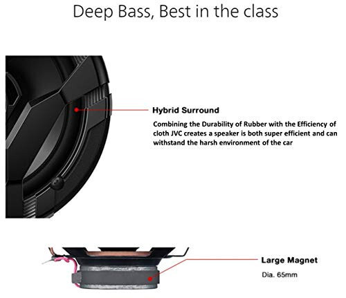 JVC CS-DF620 Car Speakers, 300 Watts of Power Per Pair, 150 Watts Each, 6.5 Inch, Full Range, 2 Way, Sold in Pairs, Black - 3