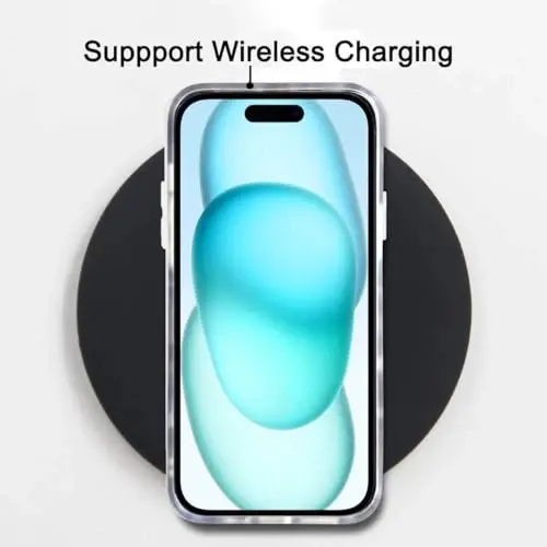 J.west Case iPhone 15 Plus Uchun mos holat, 6,7 mos keladigan holat, hashamatli yaltiroq shaffof qoplon gepard naqshli marvarid dizayni, yumshoq silikon yupqa himoya oluvchi telefon holati, qizlar ayollar uchun (yarqin) - 7