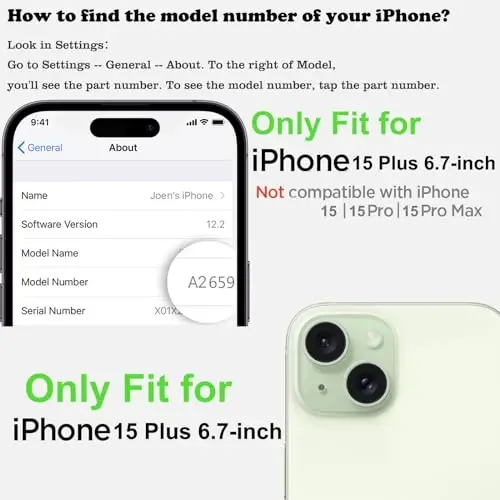 J.West mos keladigan iPhone 15 Plus g'ilofi, 6,7 dyuymli yaltiroq opal jilosi o'tkazuvchan tiniq marvarid jilosi dizayni yumshoq silikon TPU ingichka himoya telefon qopqog'i ayollar uchun - 2