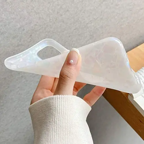 J.West mos keladigan iPhone 15 Plus g'ilofi, 6,7 dyuymli yaltiroq opal jilosi o'tkazuvchan tiniq marvarid jilosi dizayni yumshoq silikon TPU ingichka himoya telefon qopqog'i ayollar uchun - 6