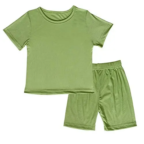 JWWN Toddler Girls Boys Short Sleeve Pajamas Set Little Kids Sleepwear 2 Piece Summer Loungewear 1-6Years 