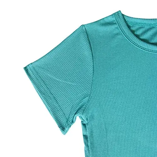 JWWN Toddler Girls Boys Short Sleeve Pajamas Set Little Kids Sleepwear 2 Piece Summer Loungewear 1-6Years - 4