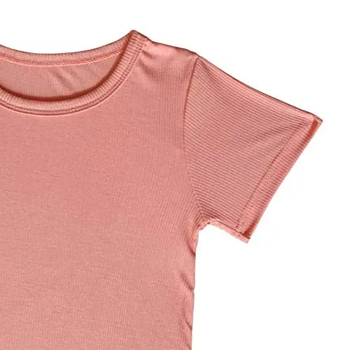 JWWN Toddler Qizlar Bolalar Qisqa Yengli Pajamalar To'plami Kichik Bolalar Uyqu Kiyimi 2 Qismli Yozgi Dam olish Kiyimi 1-6 Yillar - 4