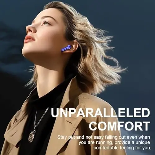 Jxrev Wireless Earbuds Bluetooth 5.4, 50H Playtime IP7 Waterproof Earphones with 4 ENC Mics, HiFi Deep Bass, LED Display Fast Charging, 2026 in-Ear Headphones for Sports & Outdoor - 3