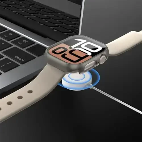 JZK 2 dona qutisi Apple Watch Series 9/8/7 41mm uchun temperli shisha ekran himoyachisi bilan, ingichka himoya bamperi to'liq qamrovli qattiq kompyuter himoya qopqog'i iWatch 41mm aksessuarlari uchun, titanium - 6