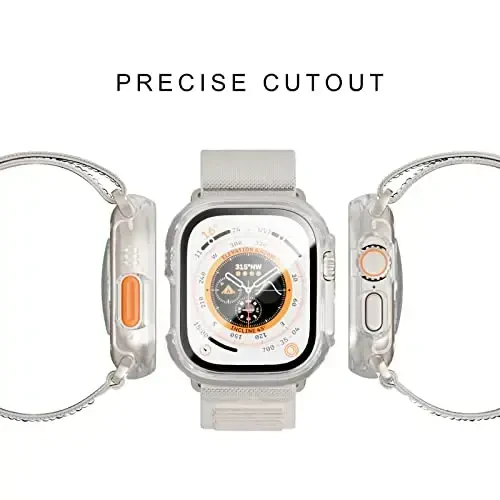 JZK 2 Pack Case with Tempered Glass Screen Protector for Apple Watch Ultra 3 (2025) Ultra 2/Ultra 49mm,Slim Guard Bumper Full Coverage Hard PC Protective Cover for iWatch 49mm Accessories,Clear - JZK (1)