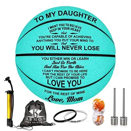 K KENON Customized Engraved Basketball Personalized Basketball for Daughter Son Granddaughter Grandson Nephew Niece Christmas Birthday Gifts - You Will Never Lose - 1