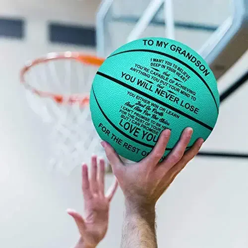 K KENON персонализированный баскетбол с гравировкой для дочери, сына, внучки, внука, племянника, племянницы. Рождественские и Дню рождения подарки - Вы никогда не потеряете. - 6