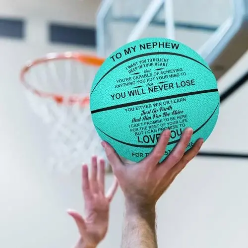 K KENON Qizga, o'g'ilga, nevaraga, jiyanga Rojdestvo tug'ilgan kun sovg'alari uchun moslashtirilgan o'yma basketbol to'pi - Hech qachon yo'qotmaysiz - 4