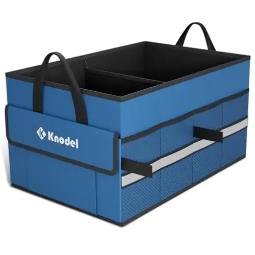 K KNODEL Car Trunk Organizer, Collapsible Car Trunk Storage Organizer, Car Organizer and Storage for SUV, Truck, Sedan (Small, Blue) - 1