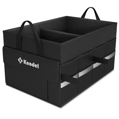 K KNODEL Car Trunk Organizer, Collapsible Car Trunk Storage Organizer, Car Organizer and Storage for SUV, Truck, Sedan (Small, Black) 