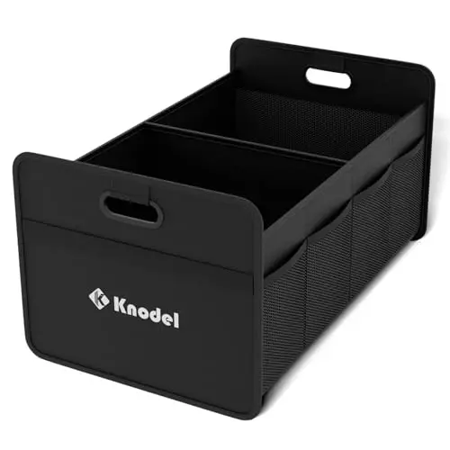 K KNODEL Car Trunk Organizer, Foldable Organizer for Car, Automotive Consoles & Organizers, Storage with Reinforced Handles (Small, Black) - 3