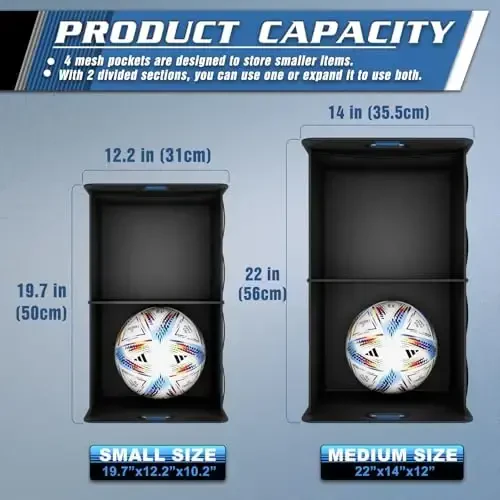 K KNODEL Car Trunk Organizer, Foldable Organizer for Car, Automotive Consoles & Organizers, Storage with Reinforced Handles (Small, Blue) - K KNODEL (1)