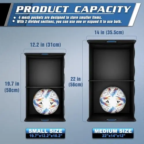 K KNODEL Car Trunk Organizer, Foldable Organizer for Car, Automotive Consoles & Organizers, Storage with Reinforced Handles (Small, Blue) - 2