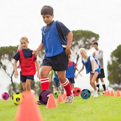 K-Roo Sports Atomic Athletics Neon Rubber Playground Balls - 6 Pack of Youth Size, includes Pump & Storage Bag - 4