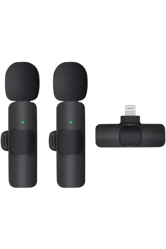 K9 Simsiz Yoqa Mikrofoni Lightning 2-ta Mini Mikrofon Youtube Tik Tok 2 Dona - TORIMA