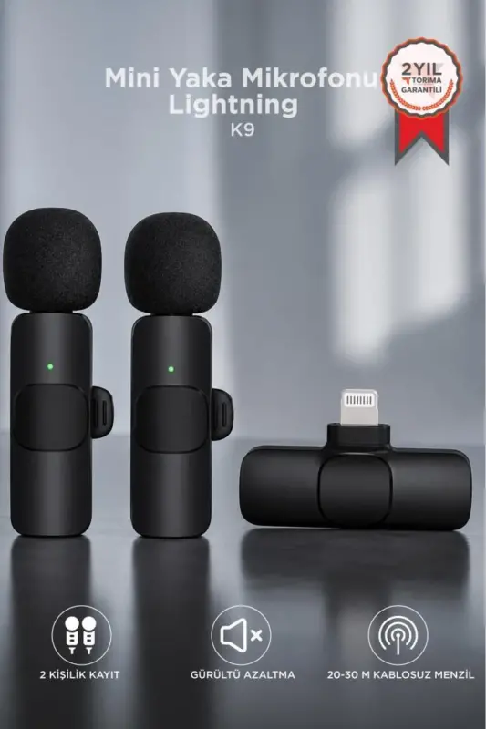 K9 Wireless Lapel Microphone Lightning 2-Pack Mini Microphone Youtube Tik Tok 2 Pieces - 1