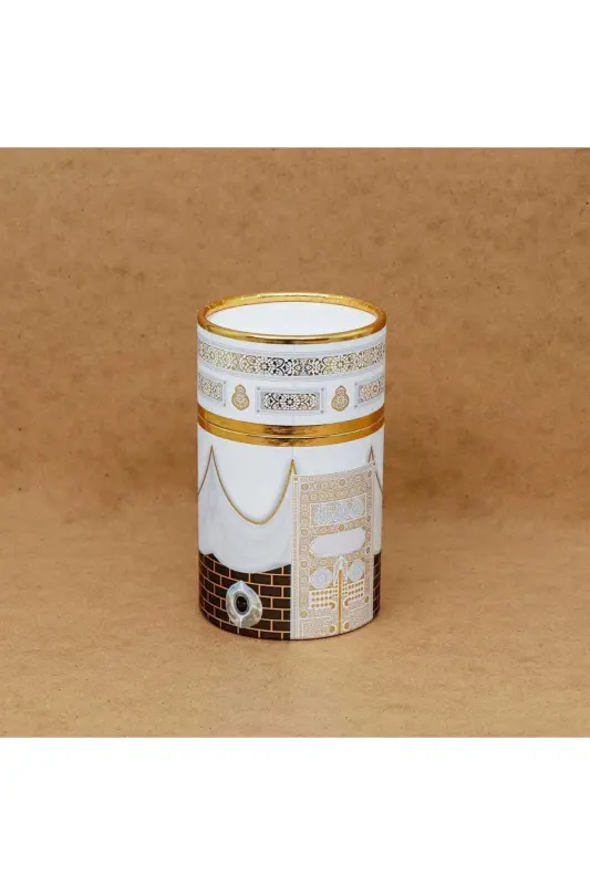 Kaaba Patterned Prayer Rug with Rosary Box Set as a Gift for a Dowry - 2