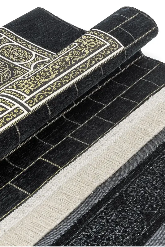 Ka'ba naqshli Ultra Plus Qora Shönil Jajim 18 - Naqsh 5 - 3