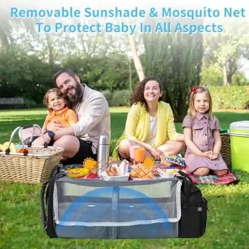 KABAQOO Ajratiladigan almashtirish stantsiyasi bo'lgan taglik sumkasi ryukzaki, o'g'il va qizlar uchun katta hajmli chaqaloq taglik sumkalari, chaqaloqlar ro'yxatidan o'tish uchun narsalar va dush sovg'alari, yangi tug'ilgan chaqaloqlar uchun zarur narsalar, qora-2s - 5